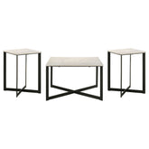Tobin 3-piece Marble Top Coffee and End Table Set White